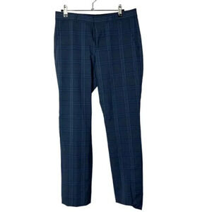 Banana Republic Ryan Slim Blue Plaid Dress Pants 4
